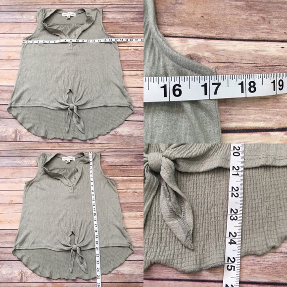 Size Large French Laundry Tie Front Hi/ Low Blouse - Picture 2 of 8